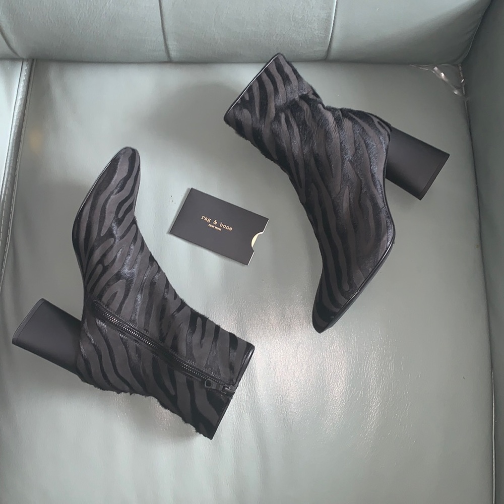 RAG & BONE Fei Zebra-Stripe Calf Hair Ankle Boots
